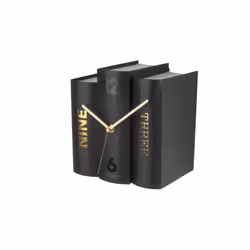 Karlsson Table Clock Book Black, Table, Horloge à quartz, Rectangle, Noir, Papier, Batterie