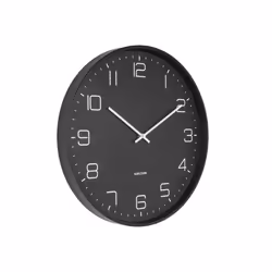 Karlsson Wall Clock Lofty Black, Mur, Horloge à quartz, Rond, Noir, Fer, Batterie