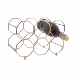 Porte-bouteille à vin pliable fer Present Time Honeycomb