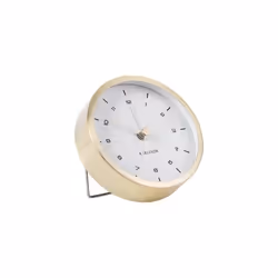Karlsson KA5844GD, Réveil à quartz, Or, Blanc, Métal, Analogique, Batterie, AA