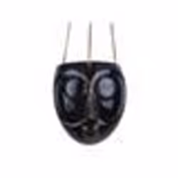 Pot à plantes - PRESENT TIME - Masque 18 cm - Porcelaine - Cuir - Marron foncé