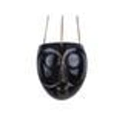 Pot à plantes - PRESENT TIME - Masque 18 cm - Porcelaine - Cuir - Marron foncé