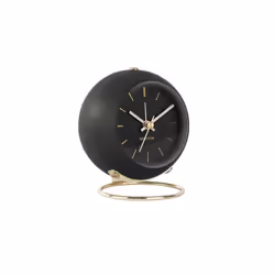 Karlsson Globe, Réveil à quartz, Rond, Noir, Fer, 12h, Analogique