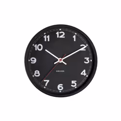 Karlsson KA5846BK, Mur, Rond, Noir, Adultes, Batterie, AA