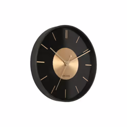 Karlsson Gold Disc, Mur, Rond, Noir, Or, Fer, Adultes, Batterie