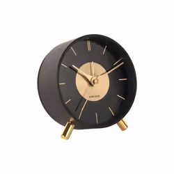 Karlsson Gold Disc, Réveil à quartz, Rond, Noir, Or, Fer, Intérieure, Adulte
