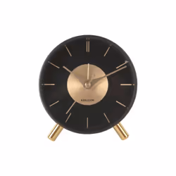 Karlsson Gold Disc Réveil à quartz Noir, Or