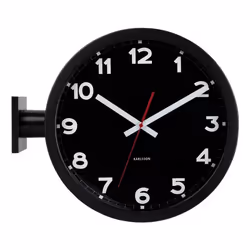 Karlsson New Classic, Mur, Horloge analogique, Cercle, Noir, Aluminium, Batterie