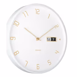 Karlsson Data Flip, Mur, Horloge analogique, Cercle, Blanc, Aluminium, Batterie
