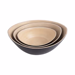present time PT4138BK Plat de service Bambou Noir Ovale Bol de service