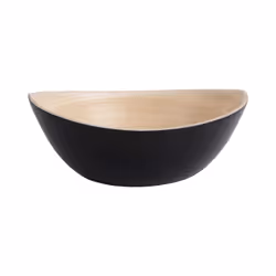 present time PT4138BK Plat de service Bambou Noir Ovale Bol de service