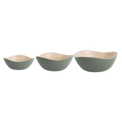 present time PT4139GR Plat de service Bambou Vert Ovale Bol de service