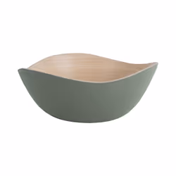 present time PT4139GR Plat de service Bambou Vert Ovale Bol de service
