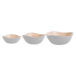 present time PT4139WH, Bol de service, Bambou, Blanc, Ovale, 3 pièce(s)