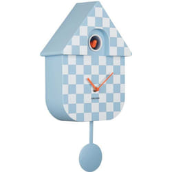 Karlsson - Horloge murale moderne Cuckoo Checker Bleu clair et blanc