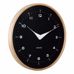 Karlsson Osado Dome, Mur, Horloge analogique, Cercle, Noir, Bois, Contre-plaqué, Batterie