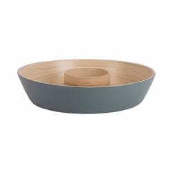 present time PT4191GR, Bol de service, Bambou, Vert, Rond, 30 cm, 65 mm
