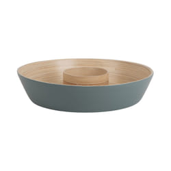 present time PT4191GR Plat de service Bambou Vert Rond Bol de service