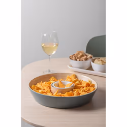 present time PT4191GR Plat de service Bambou Vert Rond Bol de service