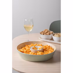 present time PT4191LG Plat de service Bambou Vert Rond Bol de service
