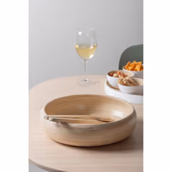 present time PT4192NT Plat de service Bambou Naturel Rond Bol de service