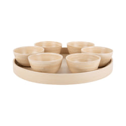 present time PT4193NT Plat de service Bambou Naturel Rond Assiette de service