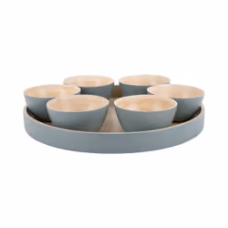 present time PT4193GR, Assiette de service, Bambou, Vert, Rond, 32 cm, 60 mm