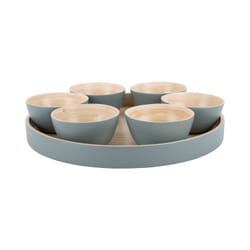 present time PT4193GR Plat de service Bambou Vert Rond Assiette de service