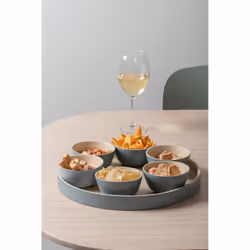 present time PT4193GR Plat de service Bambou Vert Rond Assiette de service