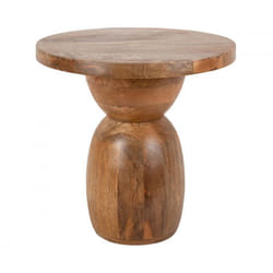 Table dappoint - Leitmotiv - Dia Small - Bois de manguier - Rond - Naturel