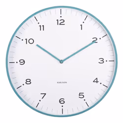 Karlsson KA6011BL, Mur, Horloge numérique, Rond, Bleu, Turquoise, Fer, Batterie