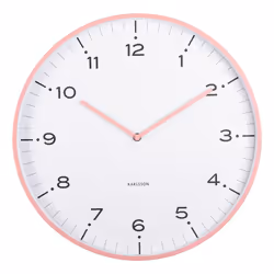 Karlsson KA6011PI, Table, Horloge numérique, Rond, Rose, Fer, Batterie