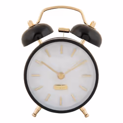 Karlsson KA6009BK, Table, Horloge numérique, Rond, Noir, Fer, Batterie