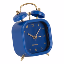 Karlsson KA5921DB Horloge murale et de table Horloge analogique Carré Bleu foncé, Métallique