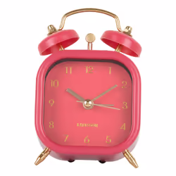 Karlsson KA5921DP, Table, Horloge analogique, Carré, Métallique, Batterie, AA