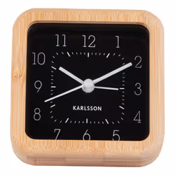 Karlsson KA5924BK, Table, Horloge numérique, Carré, Noir, Bois, Fer, Batterie
