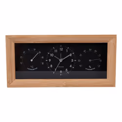 Karlsson Neat, Réveil à quartz, Rectangle, Noir, Bois, 12h, 24 - 46 °C, °C