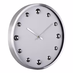 Karlsson Shiny Dots, Mur, Horloge à quartz, Rond, Blanc, Aluminium, Aluminium