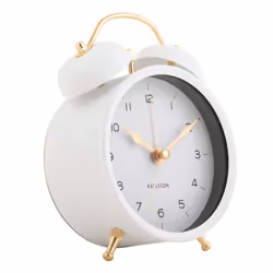 Karlsson Classic Twin Réveil à quartz Or, Blanc