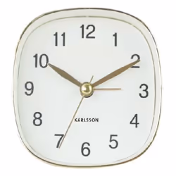 Karlsson Travel, Réveil à quartz, Carré, Or, Blanc, Intérieur & extérieur, 12h, Analogique