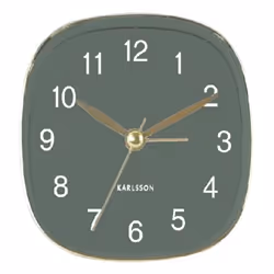 Karlsson Travel, Réveil à quartz, Carré, Or, Vert, Intérieur & extérieur, 12h, Analogique