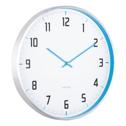 Karlsson Sporty Horloge à quartz Rond Bleu, Blanc