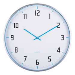 Karlsson Sporty Horloge à quartz Rond Bleu, Blanc