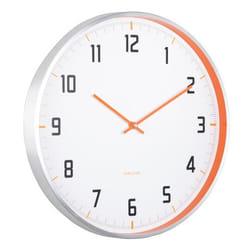 Karlsson Sporty Horloge à quartz Rond Orange, Blanc