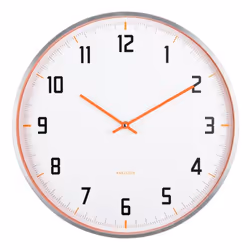 Karlsson Sporty Horloge à quartz Rond Orange, Blanc