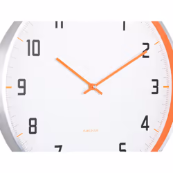 Karlsson Sporty Horloge à quartz Rond Orange, Blanc