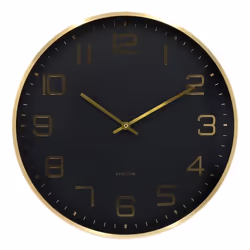 Karlsson Elegance Glow, Mur, Horloge numérique, Rond, Noir, Or, Aluminium, Batterie