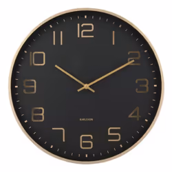 Karlsson Elegance Glow Horloge numérique Rond Noir, Or