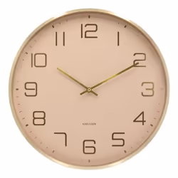 Karlsson Elegance Glow, Mur, Horloge numérique, Rond, Marron, Or, Aluminium, Batterie