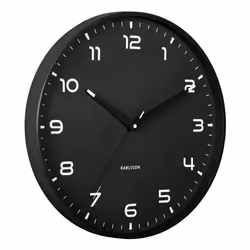 Karlsson KA6053BK, Mur, Horloge à quartz, Rond, Noir, Aluminium, Orgullo